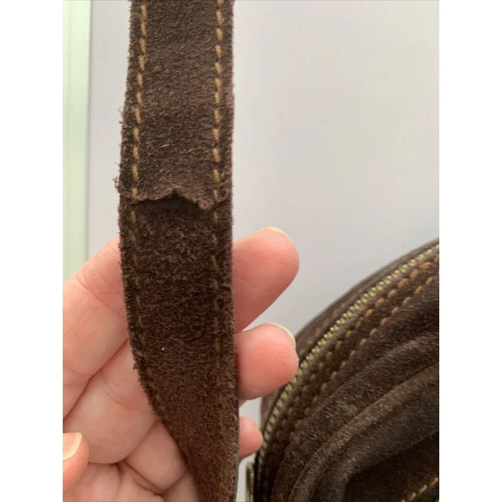 Lord & Taylor Dark Brown Suede Crossbody Purse